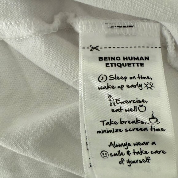 Polo T-Shirt Dress With Rhinestone Detail White M - Picture 6 of 11